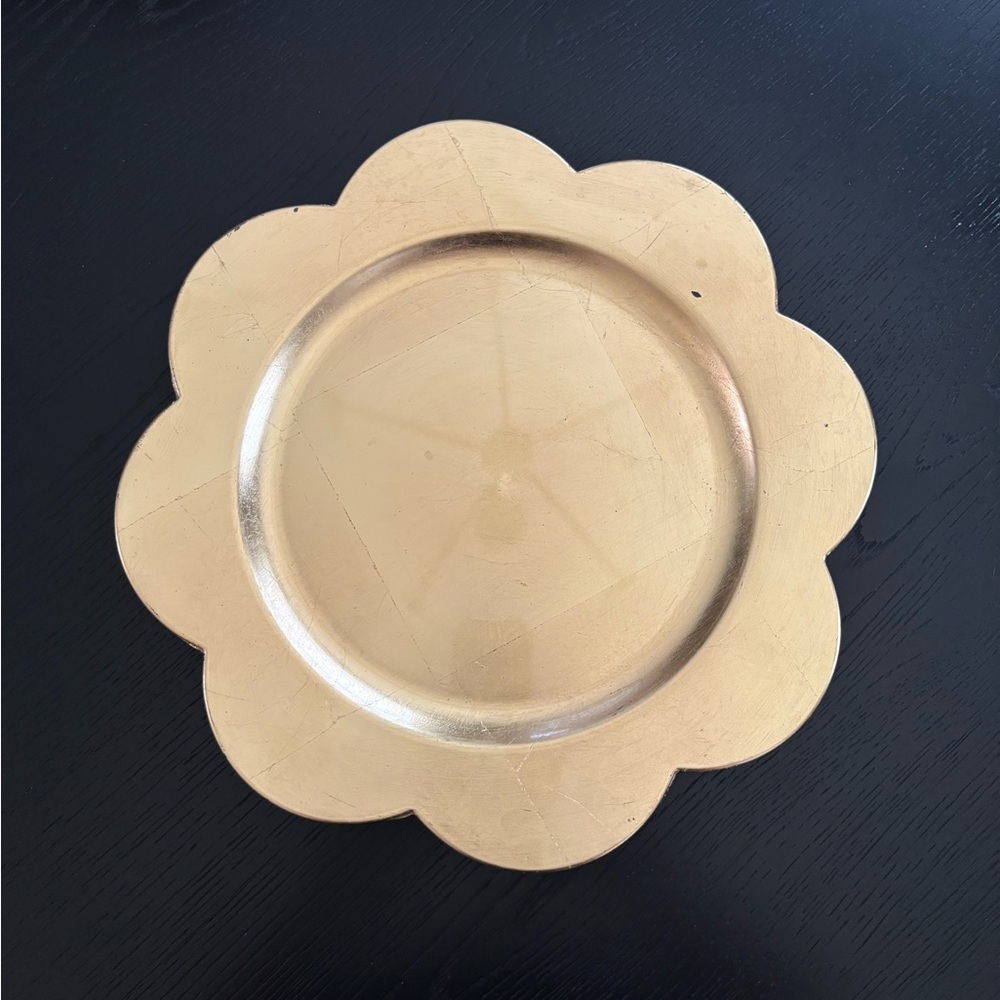Gold Scalloped Charger Plate set of 3